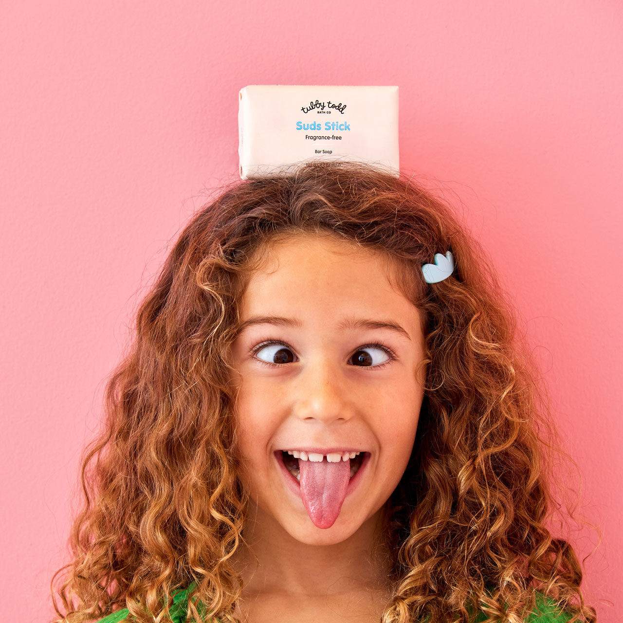 Fragrance-free Suds Stick on child's head